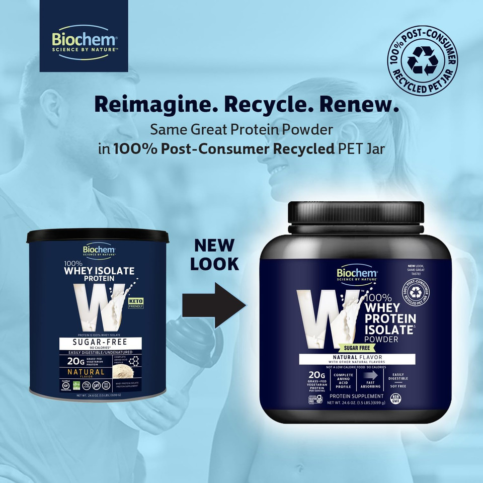 Biochem 100% Whey Isolate Protein - Natural Flavor - 12.3 Ounce, Preworkout & Immune Health - 20G Vegetarian Protein - Easily Digestible - Refreshing Taste - Keto Friendly & Easy To Mix
 Biochem 100% Whey Isolate Protein - Natural Flavor - 12.3 Ounce, Preworkout & Immune Health - 20G Vegetarian Protein - Easily Digestible - Refreshing Taste - Keto Friendly & Easy To Mix