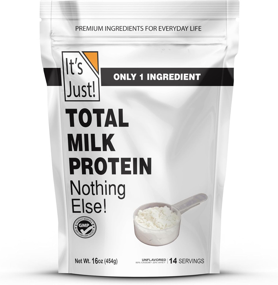 It'S Just! - Total Milk Protein Concentrate Powder, Naturally 80% Casein / 20% Whey, Rbsh/Rbst Hormone Free, No Added Sugar, Mpc-85 (1 Pound, Unflavored) It'S Just! - Total Milk Protein Concentrate Powder, Naturally 80% Casein / 20% Whey, Rbsh/Rbst Hormone Free, No Added Sugar, Mpc-85 (1 Pound, Unflavored)
