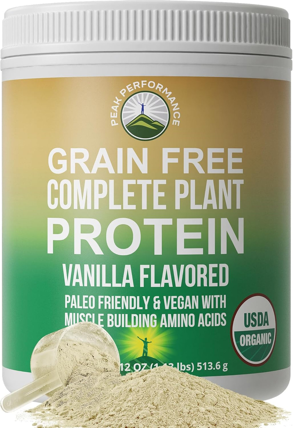 Organic Paleo Grain Free Plant Based Raw Vegan Protein Powder. Amazing Amino Acid Profile And Less Than 1G Of Sugar. With Hemp And Pea Protein Vanilla Flavored