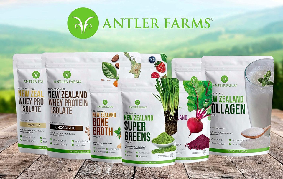 Antler Farms - 100% Grass Fed New Zealand Whey Protein Isolate, Chocolate Flavor, 2 Lbs - Pure And Clean, 4 Ingredients, Delicious, Cold Processed