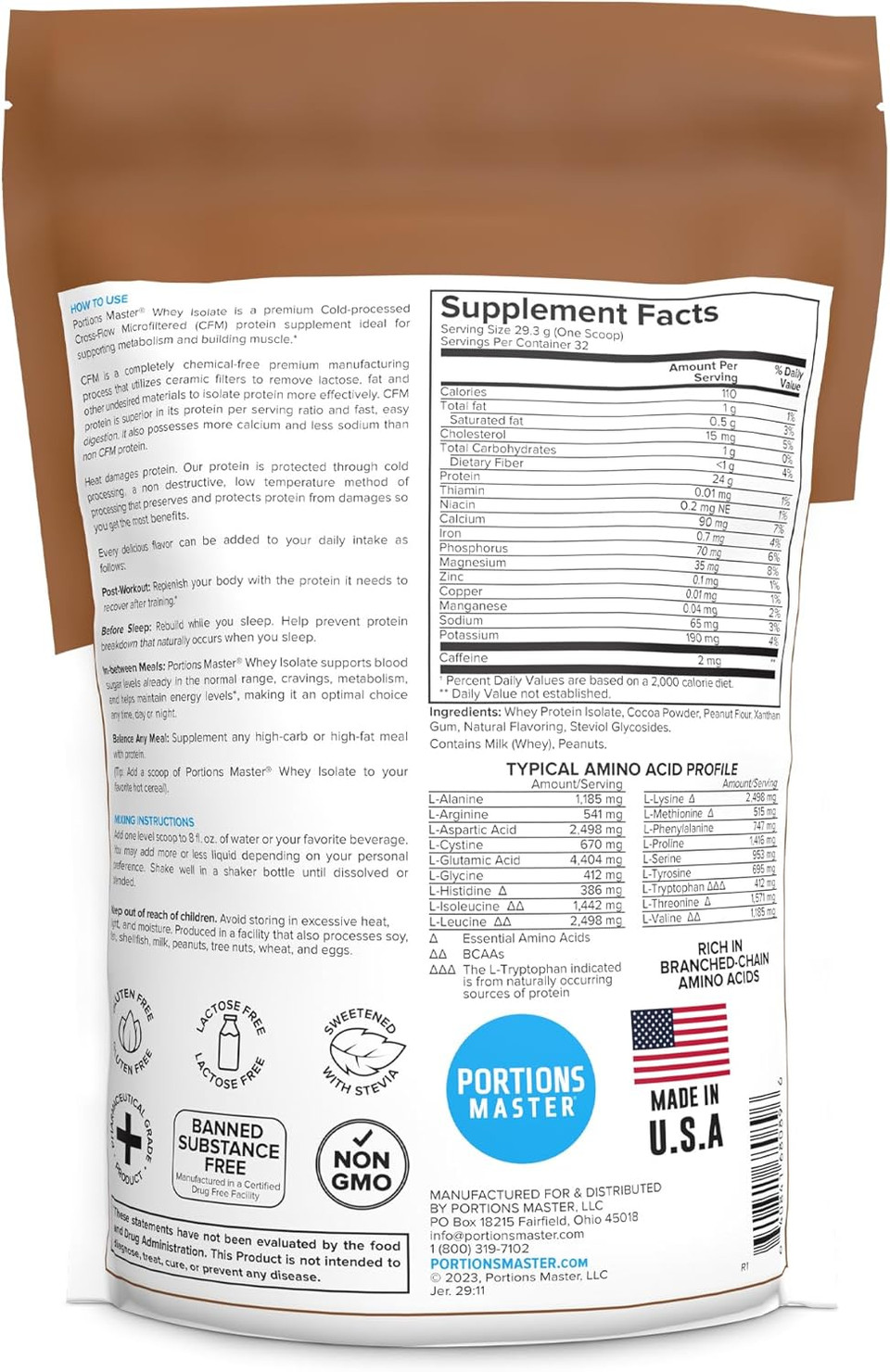 Cfm Whey Isolate Protein Powder, 2 Lb, 23G Low Carb, Low Fat, Cold-Processed, Fast Absorbing, Muscle Growth & Recovery Support (Peanut Butter Cup)