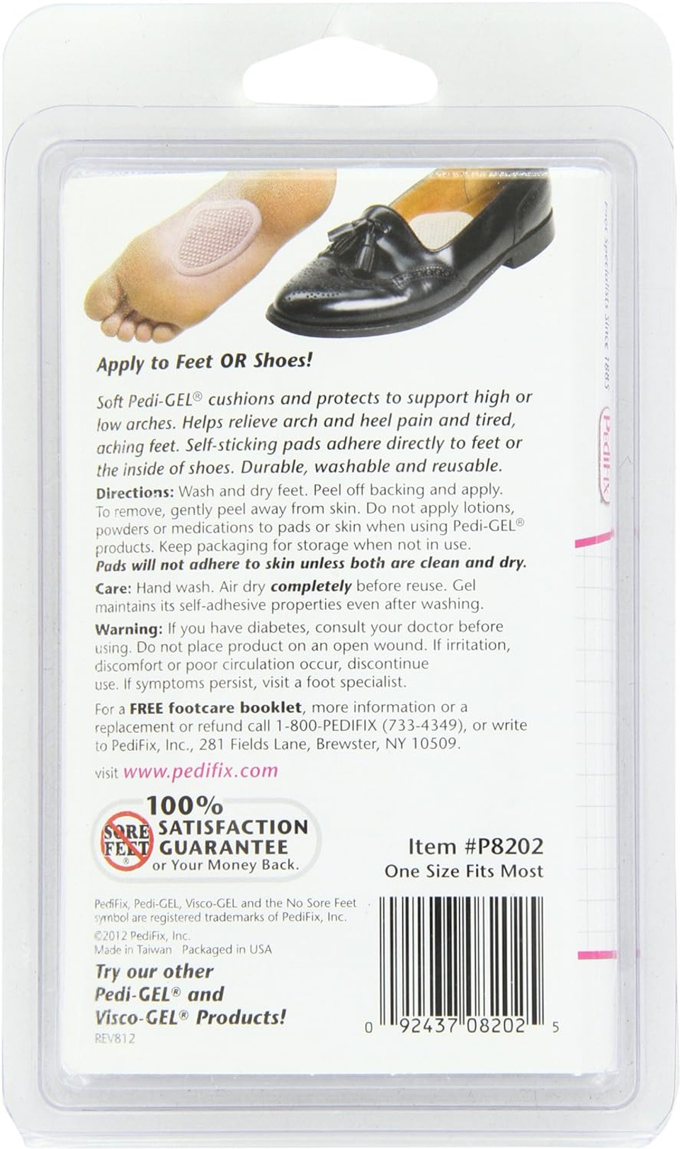 Pedifix Pedi-Gel Arch Pads, 2-Count
