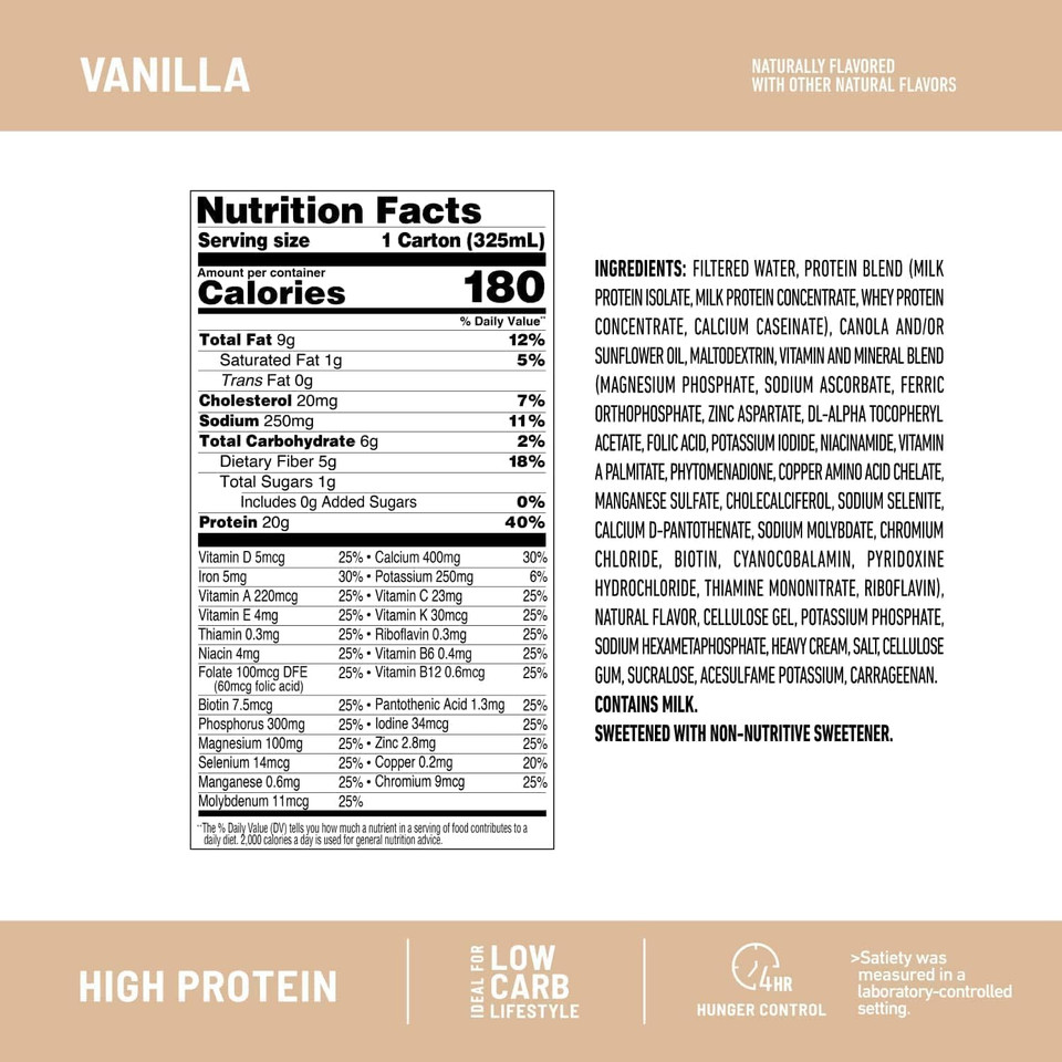 Slimfast High Protein Vanilla Bundle- 12 Count Of Vanilla High Protein Meal Replacement Shakes (20G Protein) With 26 Servings Of Vanilla High Protein Powder Mix (20G Protein)