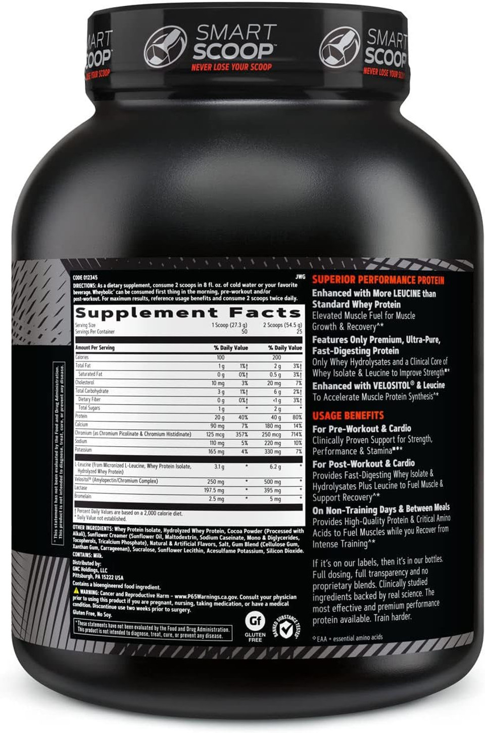 Gnc Amp Wheybolic Clinically Proven Protein Powder, 40G Whey Protein, Bcaa, Leucine, Increases Muscle Strength, Muscle Building, 3Rd Party Tested, Gluten Free, Chocolate Fudge, 25 Servings Gnc Amp Wheybolic Clinically Proven Protein Powder, 40G Whey Protein, Bcaa, Leucine, Increases Muscle Strength, Muscle Building, 3Rd Party Tested, Gluten Free, Chocolate Fudge, 25 Servings