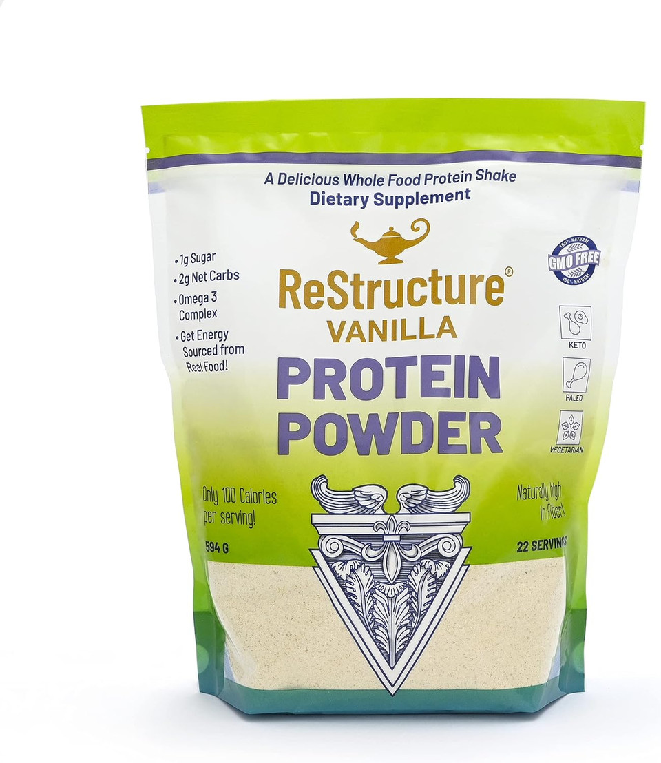 Rna Reset - Restructure Protein Powder, Keto, Paleo Formula, 1G Sugar, 1G Net Carb, Only 80 Calories Per Serving. Creamy Vanilla, Non Gmo - By Dr. Carolyn Dean Rna Reset - Restructure Protein Powder, Keto, Paleo Formula, 1G Sugar, 1G Net Carb, Only 80 Calories Per Serving. Creamy Vanilla, Non Gmo - By Dr. Carolyn Dean