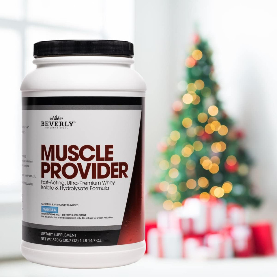 Beverly International Muscle Provider, 30 Servings, Chocolate. Super-Fast-Absorbing Whey Protein Powder For Recovery, Lean Muscle. Fills Your Muscles, Not Your Stomach. Tastes Like Ice Cream