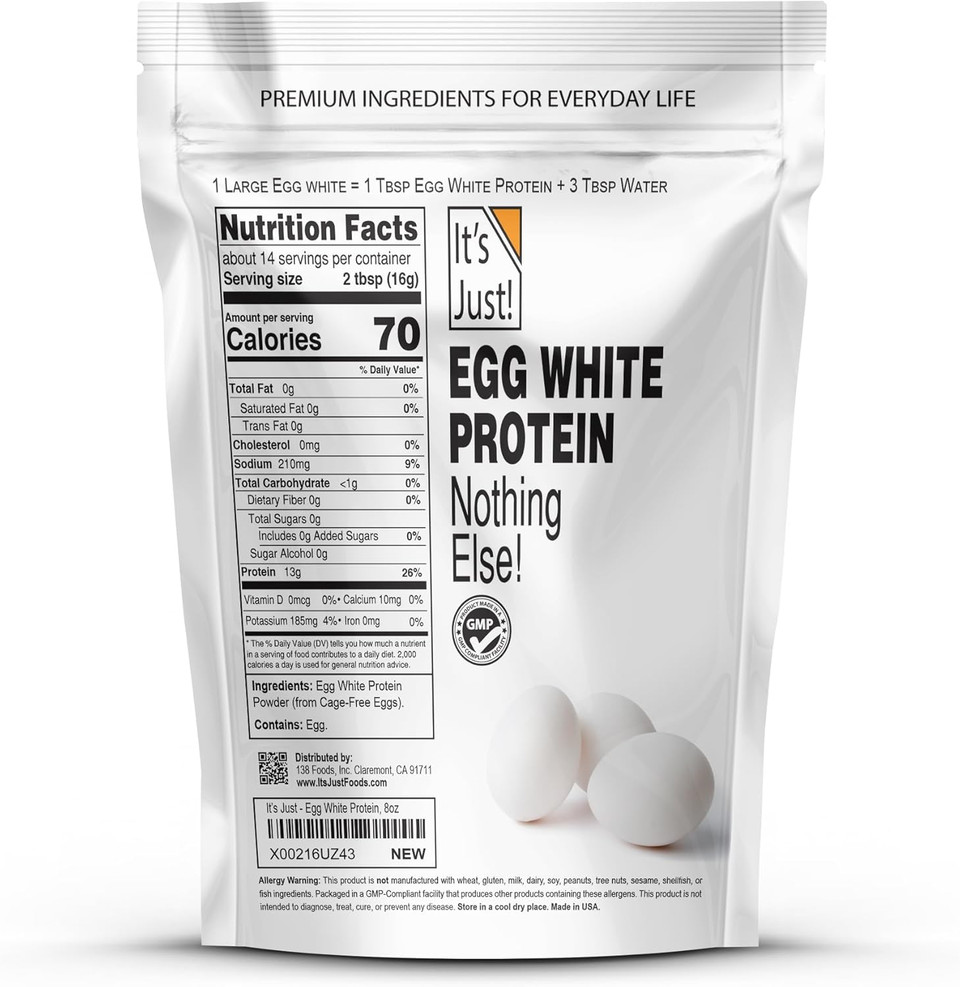 It'S Just! - Egg White Protein Powder, Made In Usa From Cage-Free Eggs, Dried Egg Whites, Unflavored (5Lb)