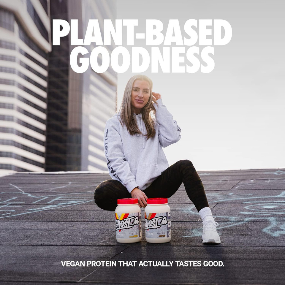 Ghost Vegan Protein Powder, Pancake Batter  2Lb, 20G Of Protein- Plant-Based Pea & Organic Pumpkin Protein - ­Post Workout & Nutrition Shakes, Smoothies, & Baking - Soy & Gluten-Free