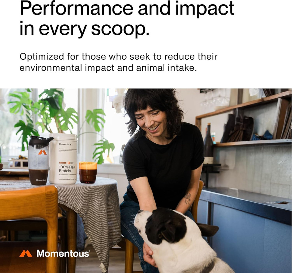 Momentous Vegan Protein Powder - 20 G Plant-Based Protein - Nsf Certified For Sport® - Gluten-Free - Non-Gmo - 22 Servings For Essential Everyday Use - Chocolate