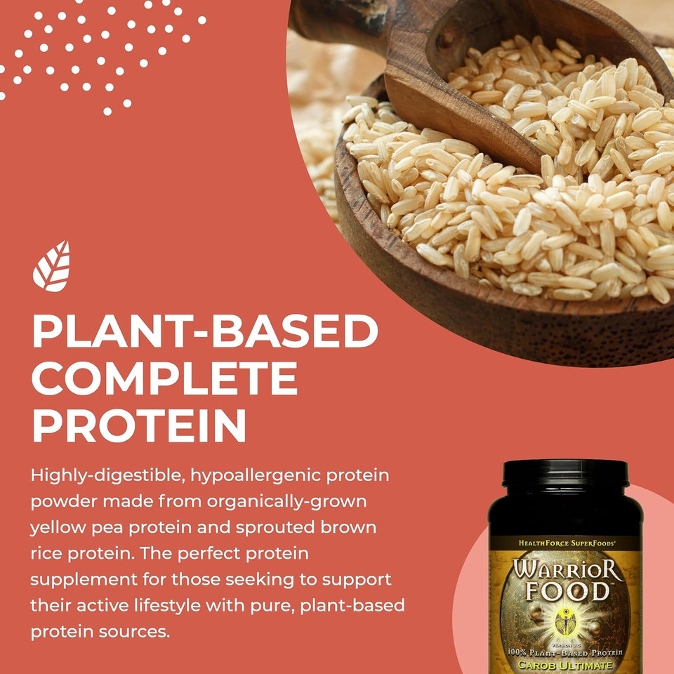 Healthforce Superfoods Warrior Food Protien Powder - Carob Flavor - 1000 Grams