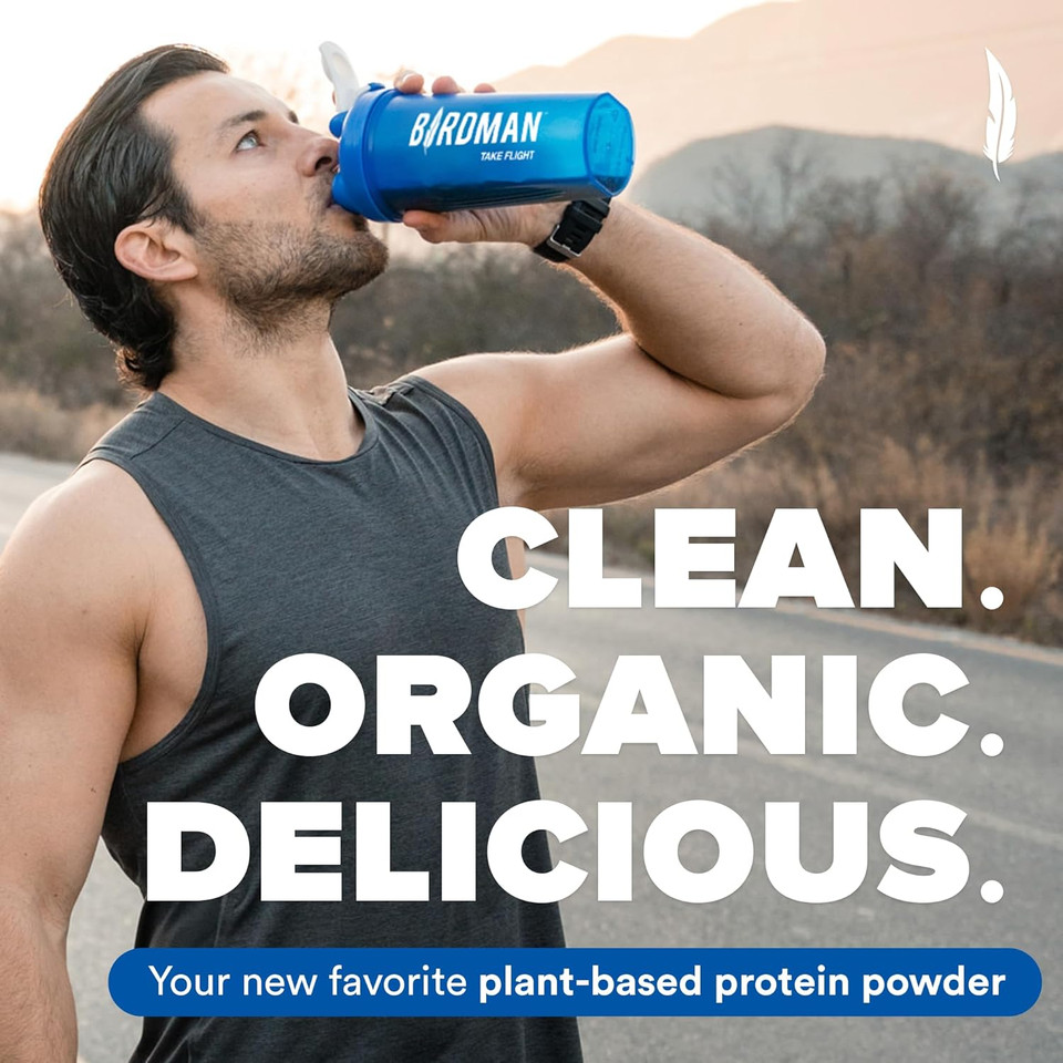 Falcon Vegan Protein Powder Organic, Stevia & Sugar Free, Plant Based Protein, Low Carb, Dairy Free, Keto, Non Whey Protein, Probiotic, Pea Protein | Vanilla Flavor - 37 Servings - 2.64Lb