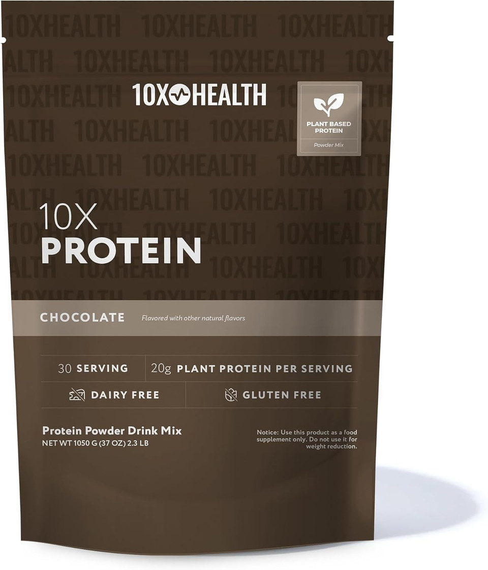 10X Health Vegan Protein Powder - 20G Per Serving Plant Based Protein Powder For Muscle Support, Strength & Nutrition - Dairy-Free & Gluten-Free - Honey Vanilla 2.3 Lbs, 30 Servings