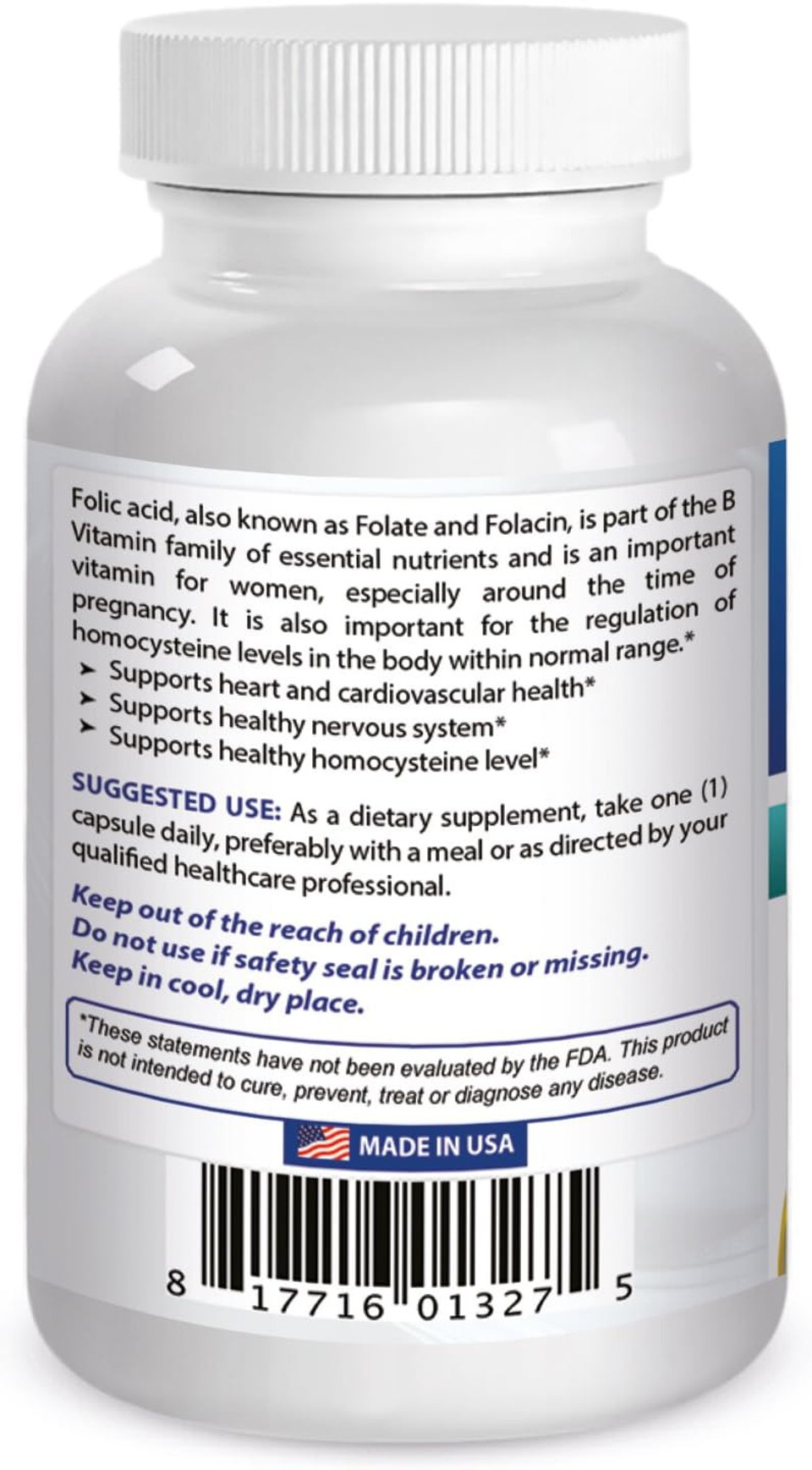 Best Naturals Folic Acid 800 Mcg 240 Capsules