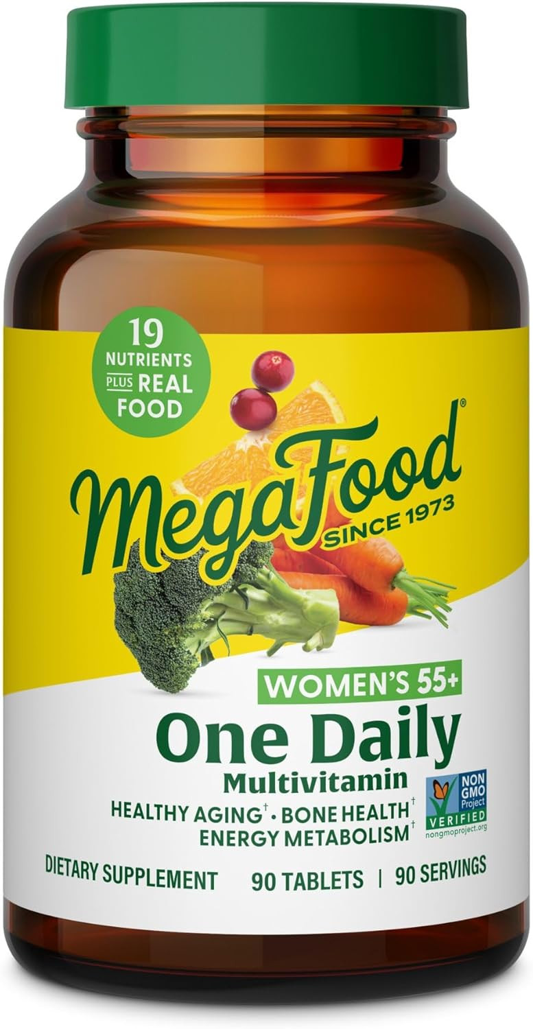 Megafood Women'S 55+ One Daily Multivitamin For Women - With Vitamin A, C, D3 & E For Optimal Aging Support - Plus Real Food - Bone & Immune Support Supplement - Vegetarian - 90 Tabs