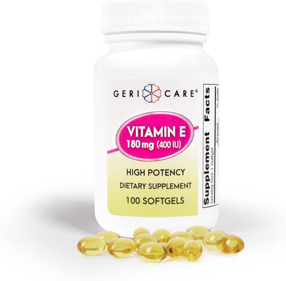 Gericare High-Potency Vitamin E Capsules  100 Iu For Skin & Immune Support, 45Mg | 100 Count | Organic Vitamin E For Women And Men | Alternative To Nature Bounty & Solgar Vitamin E