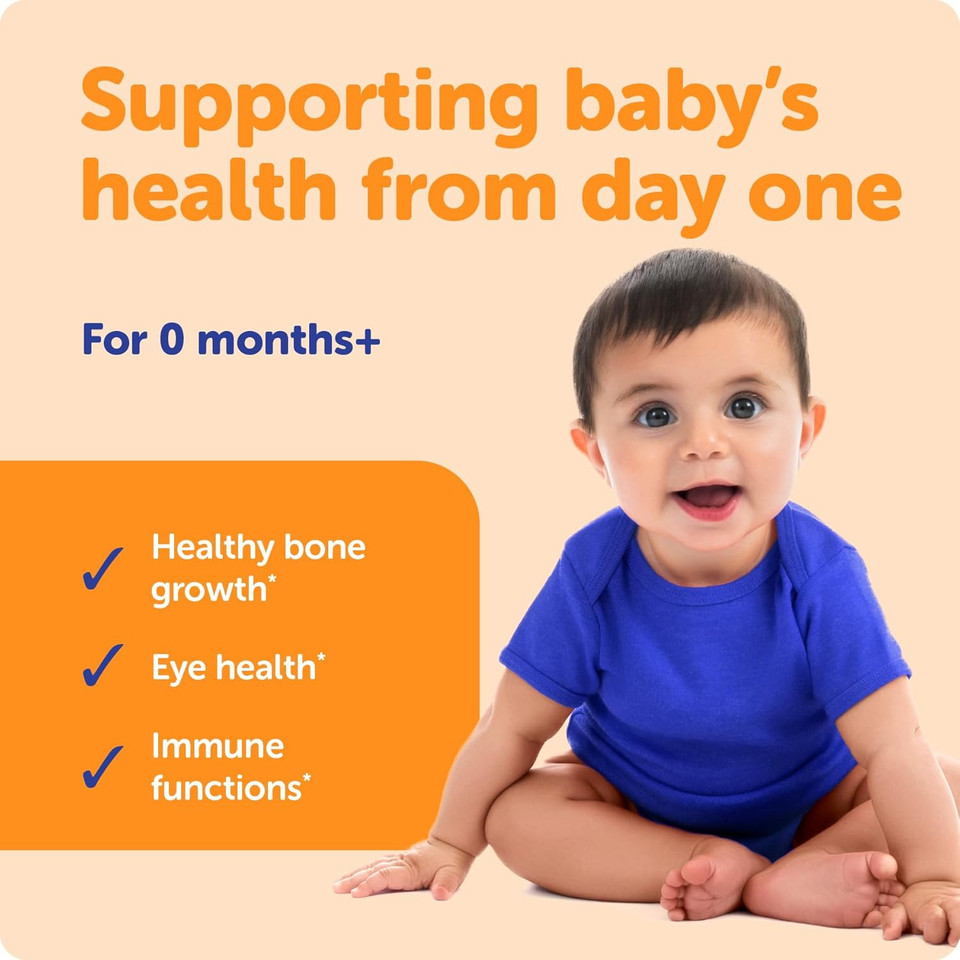 Ddrops® Baby Organic Liquid Vitamins A&D Drops For Infants, 60 Drops. Supports Babies Eye Health, Bone Development And Immune Function. Certified Organic, Non-Gmos, Allergy-Friendly