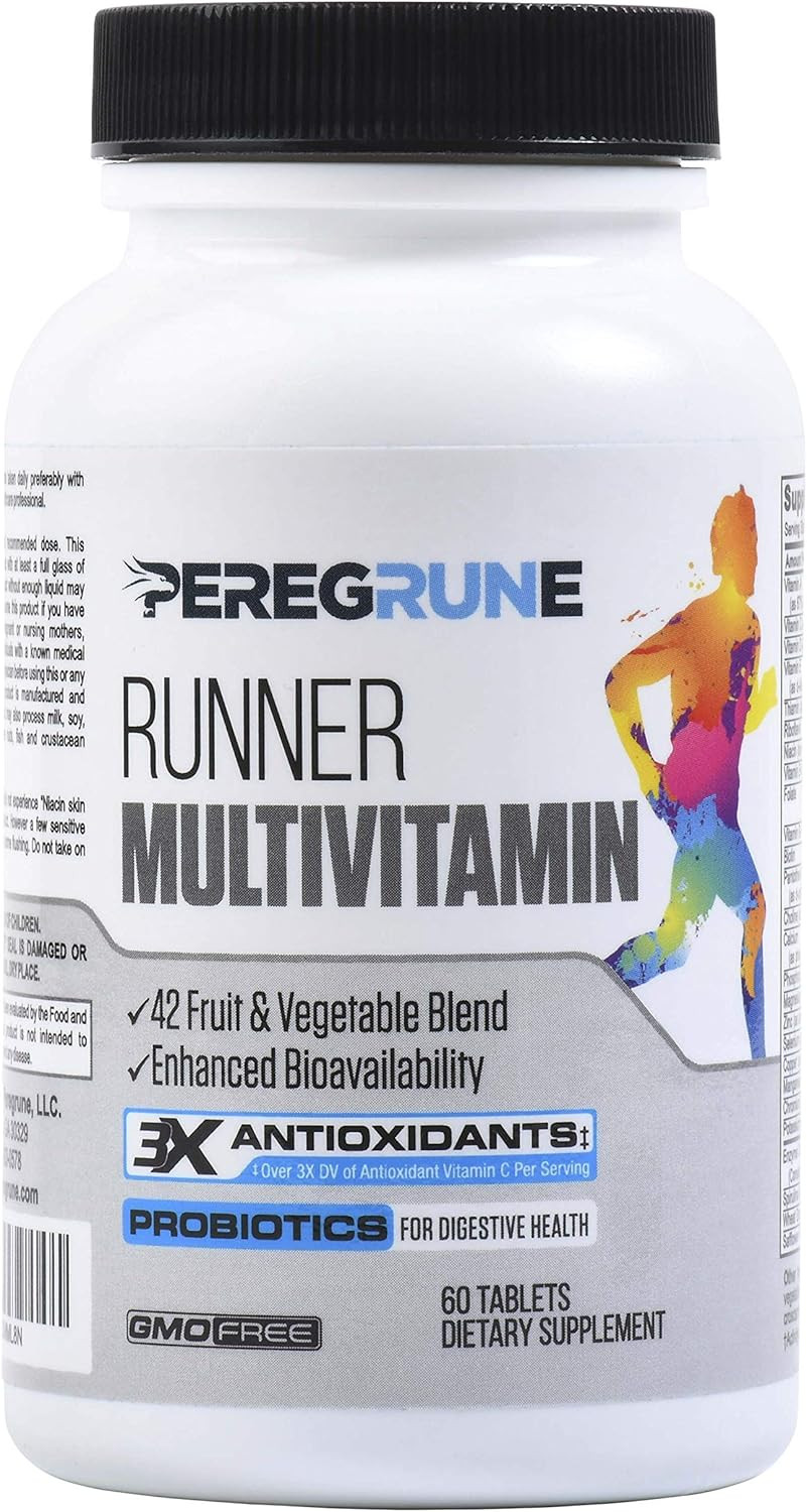 Runner Multivitamin  Engineered Vitamin With Antioxidants For Health/Running Recovery  Complete B Complex For Endurance, Energy  Probiotics, Whole Foods  Certified Running Supplements