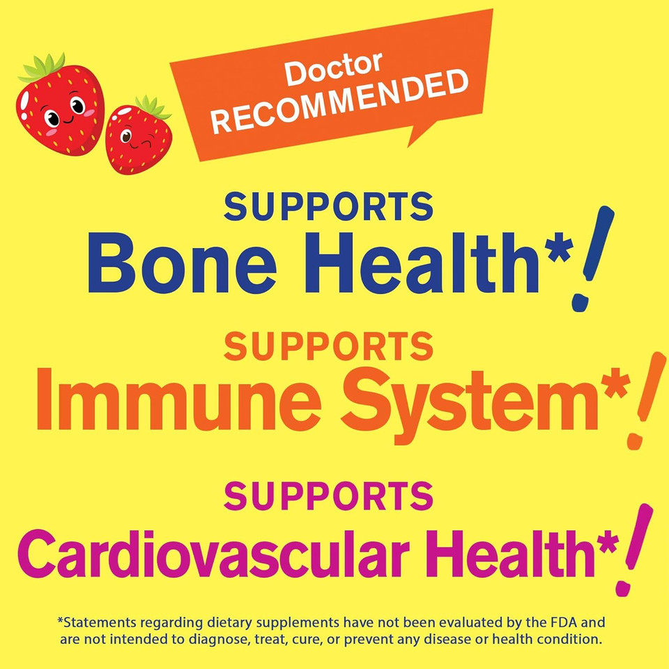 Vitamin D3 + K2 For Kids Gummies - Vitamin D3 1000 Iu, K2 100 Mcg - Bone And Muscle Health Support, Natural Flavors, Gmo Free, Gluten Free, Vegan - K2 D3 Vitamin Supplement- 60 Gummies