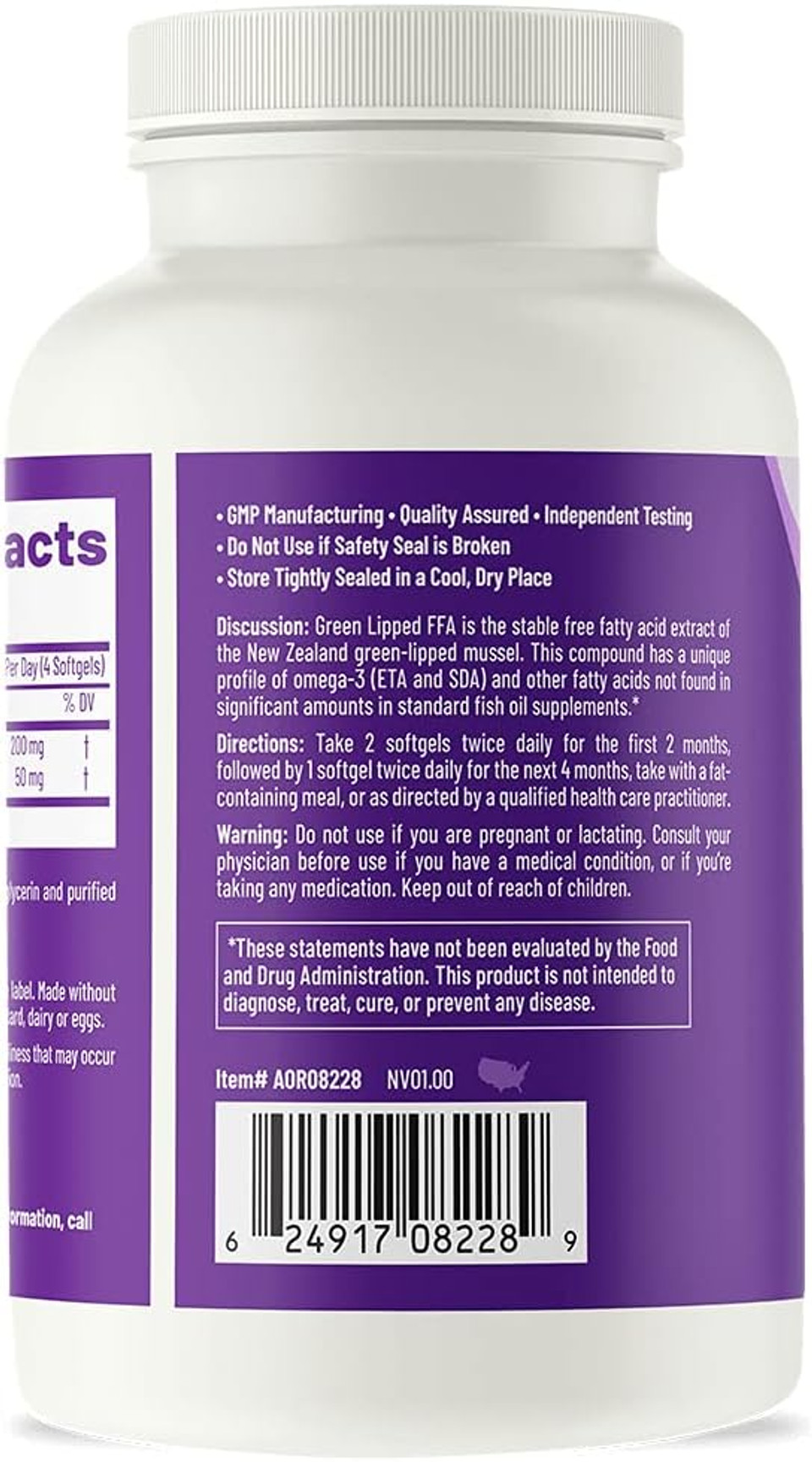 Aor, Green Lipped Ffa, Natural Supplement To Support Joint Health, 30 Servings (60 Softgels)