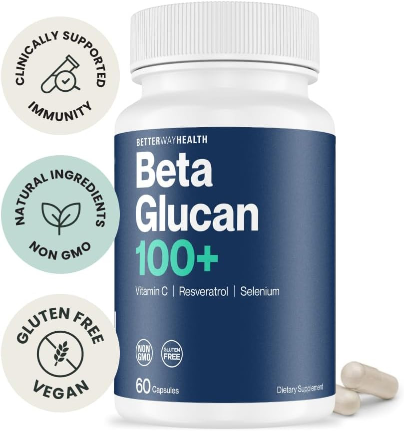 Better Way Health Advanced Immune Readiness  1,3/1,6 Beta Glucan With Vitamin C, Selenium & Resveratrol  Immune Support Supplement For Nk Cells & Phagocytosis  60 Capsules