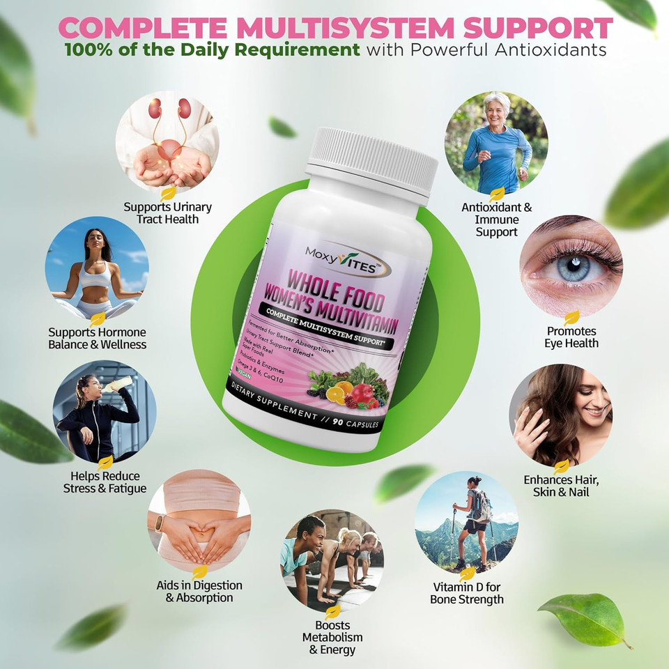 Methylated Multivitamin For Women With Iron - Womens Multivitamin With 44 Organic Whole Food & Fermented Nutrients - Daily Vitamin For Women Complete Multisystem Support, 90 Vegan Caps, Non Gmo