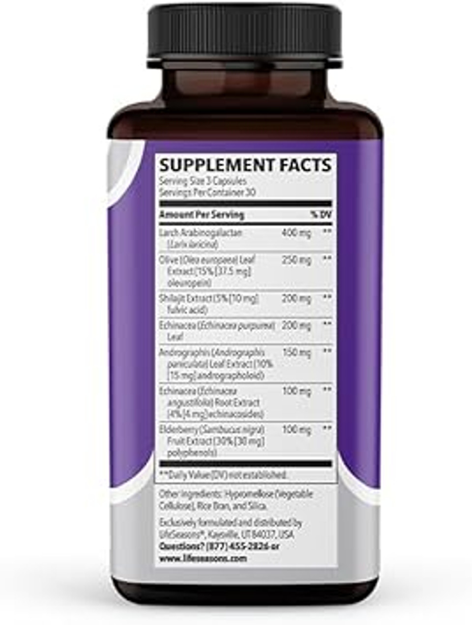 Lifeseasons Immuni-T - Immune Support Supplement - Immunity System Booster - Natural Cold & Flu Relief - Elderberry, Echinacea, Andrographis, Arabinogalactans & Olive Leaf - 90 Capsules