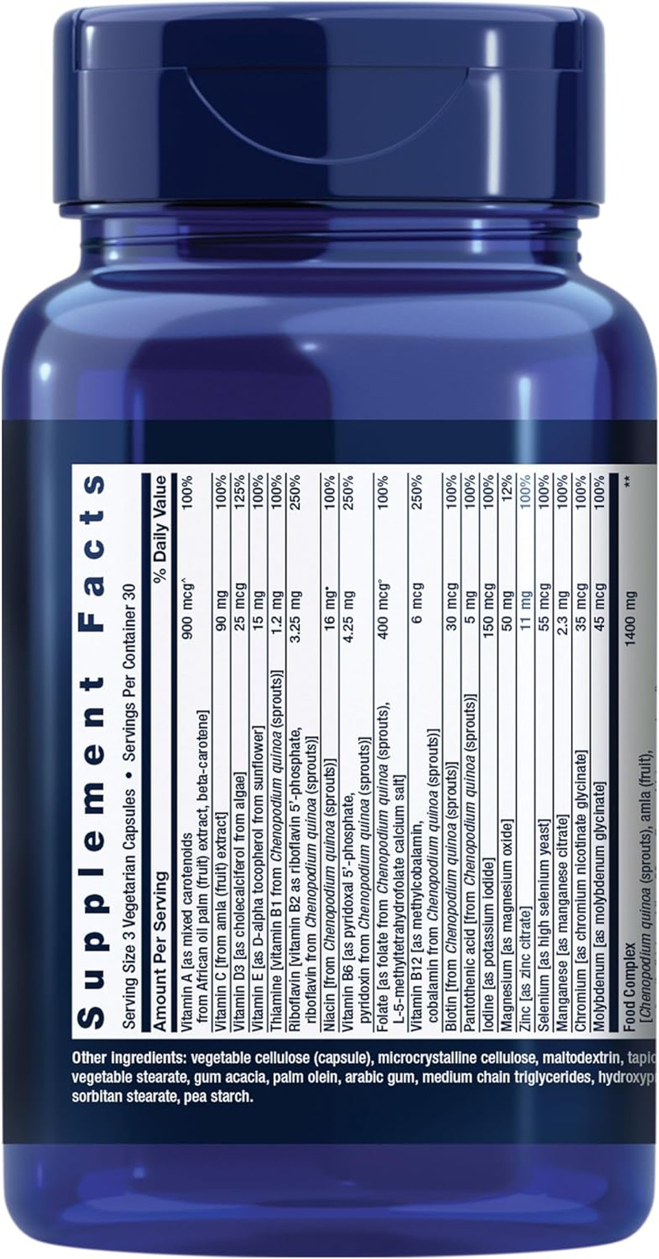 Life Extension Whole Food Multivitamin, Plant-Derived Vitamin D3, A, B, C & E, Plus Minerals, Plant Extracts, Stay Healthy From Head To Toe, Gluten-Free, Non-Gmo, Vegetarian, 90 Capsules