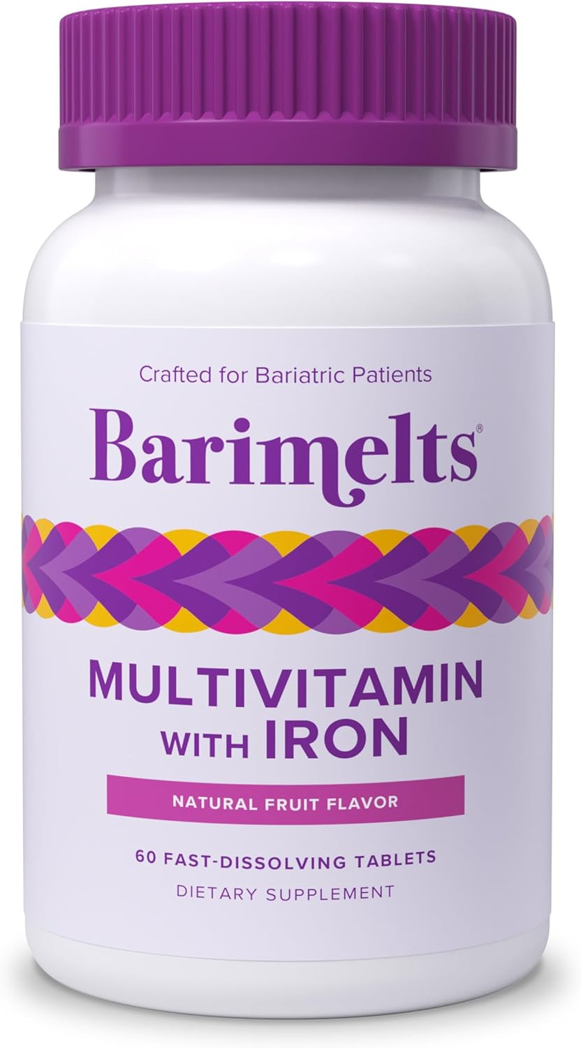 Barimelts Bariatric Multivitamin With Iron, 60 Fast-Dissolving Tablets (1-Month Supply), Sugar-Free Bariatric Vitamins For Women, Natural Fruit Flavor?