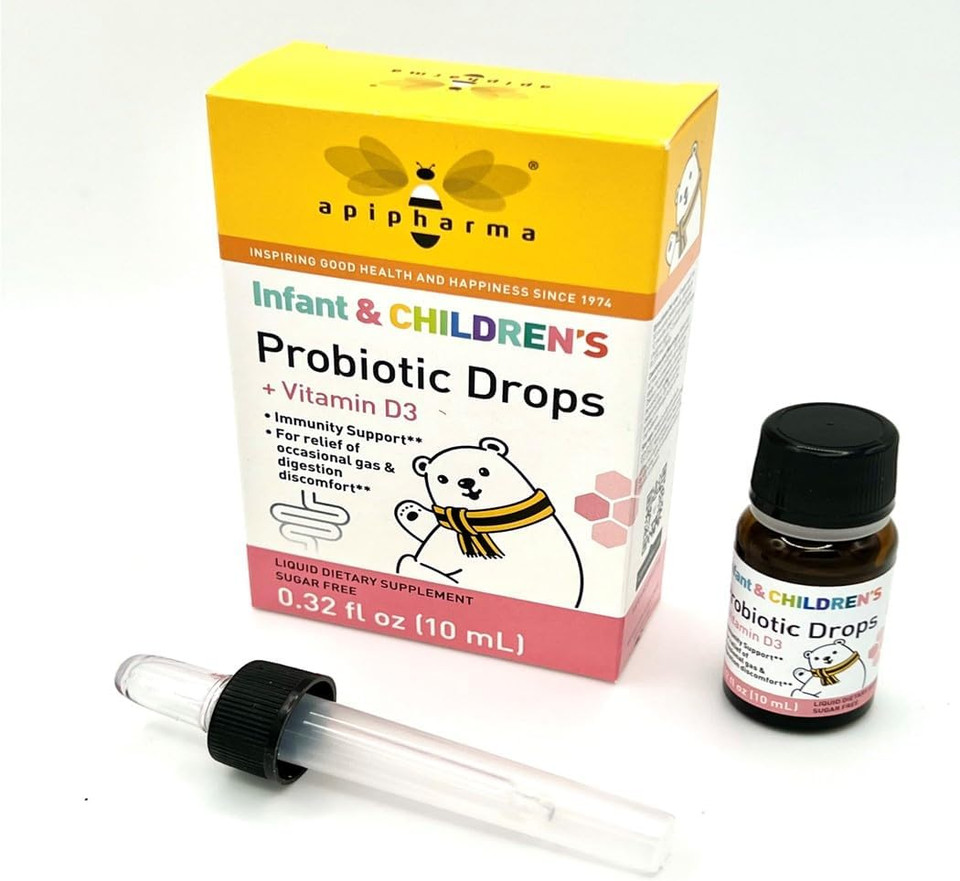 Infant Probiotic Drops With Vitamin D3 - For Kids, Toddlers & Infants - Digestive Health & Immunity Support, Gas & Discomfort Assistance (0.32Oz)