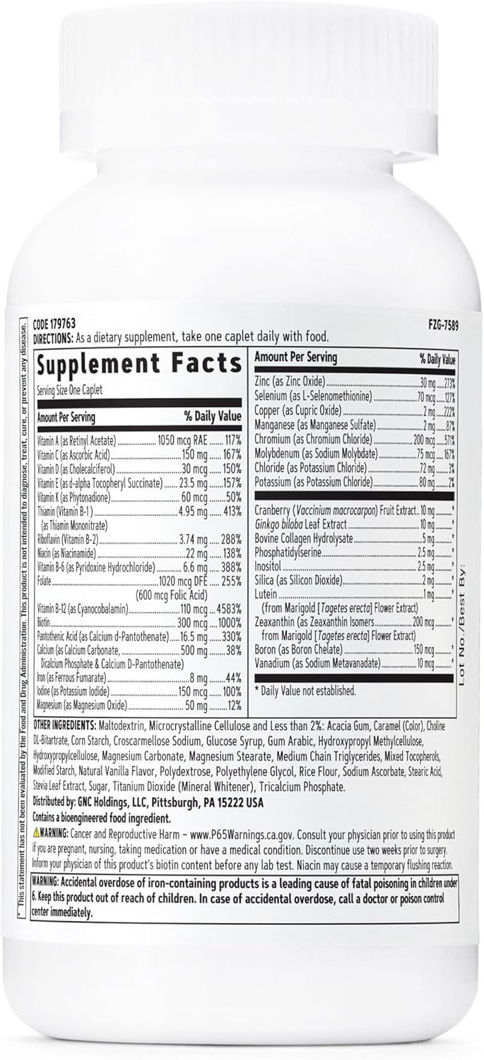 Gnc One Daily Multivitamin 50 Plus | Science-Backed Formula | 60 Caplets