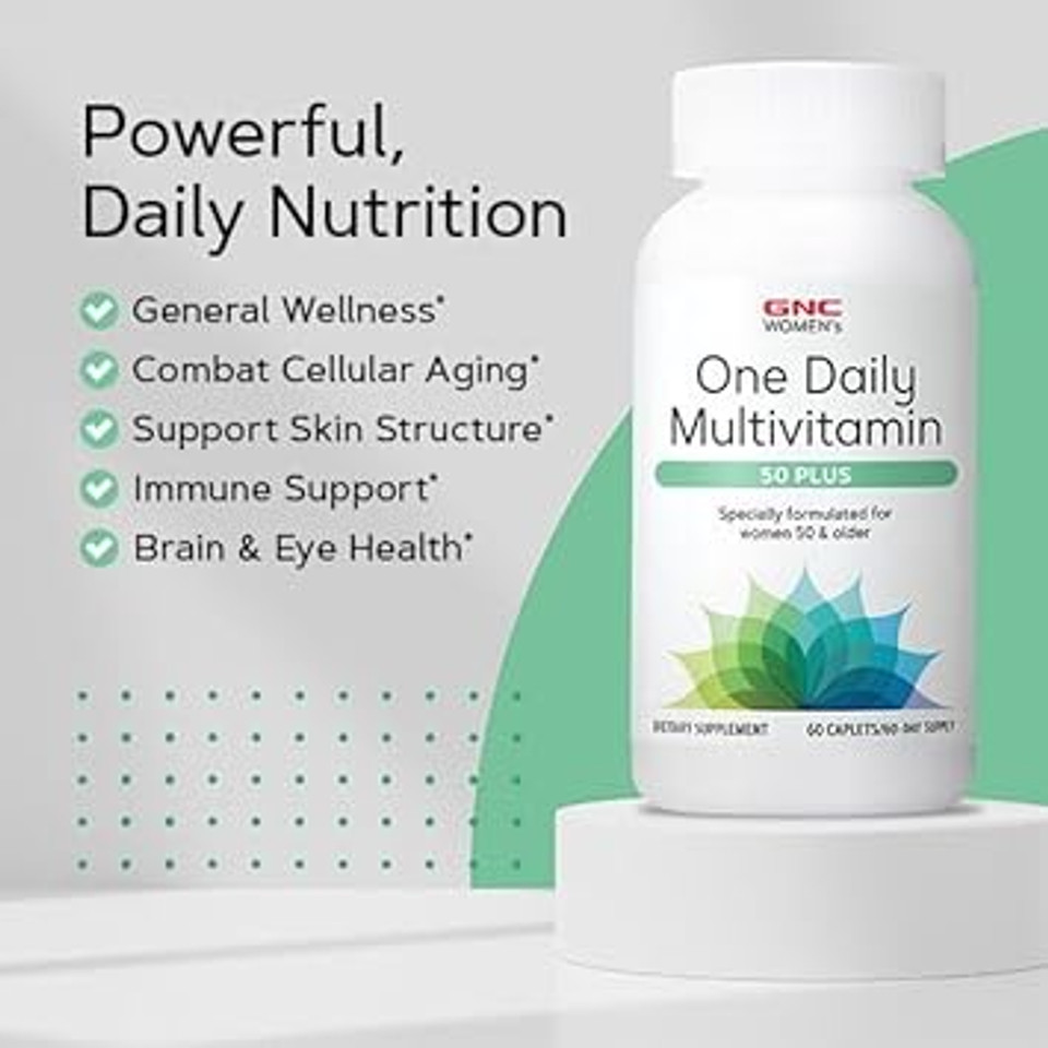 Gnc One Daily Multivitamin 50 Plus | Science-Backed Formula | 60 Caplets