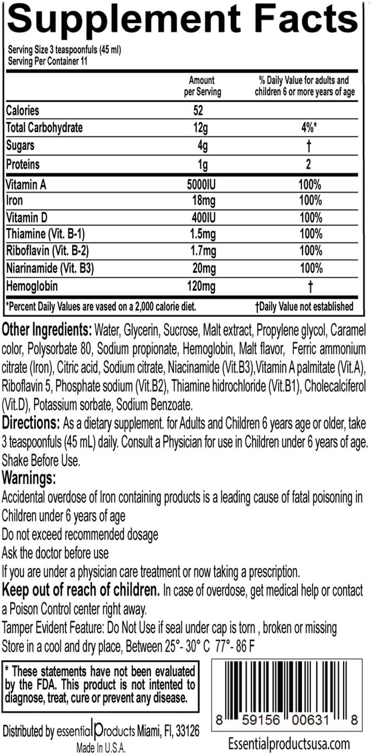 Extracto De Malta Con Hemoglobina Fortificado Con Hierro 16Oz (450Ml)