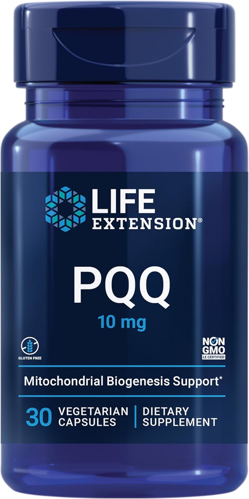 Life Extension Pqq Caps  Pyrroloquinoline Quinone, 10 Mg  Promotes The Growth Of New Mitochondria, Atp, Energy Support  Gluten-Free, Non-Gmo, Vegetarian  30 Capsules