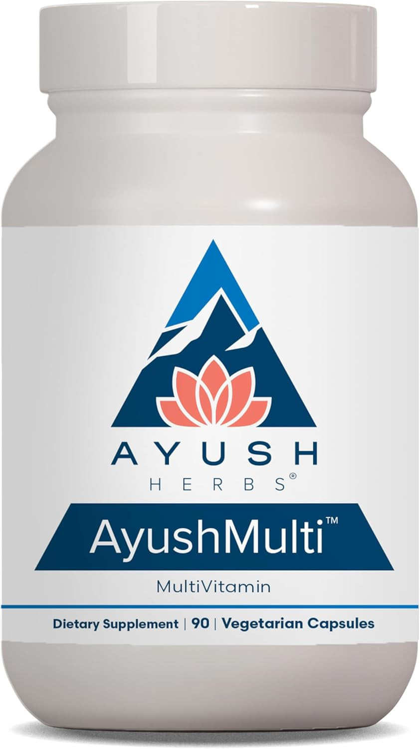 Ayush Herbs Ayush Multi - Multi Vitamin Capsules, Multivitamin With Iodine & Zinc For Men & Women, Daily Vitamin & Mineral Support For Adults - 90 Vegetarian Capsules (1 Count)