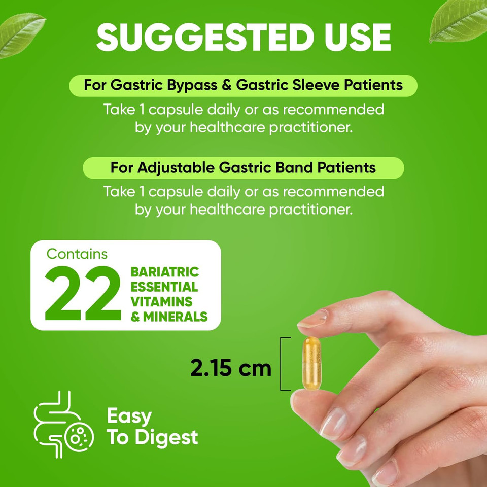 Barislim Once Daily Bariatric Multivitamin Capsule - 45Mg Of Iron - Bariatric Vitamin & Supplement For Post Bariatric Surgery Including Gastric Bypass & Gastric Sleeve | 30-Day Supply