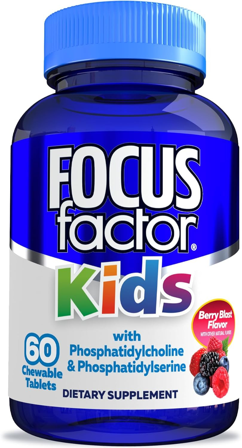 Focus Factor Kids Complete Daily Chewable Vitamins: Multivitamin & Neuro Nutrient (Brain Function) W/Vitamin B12, C, D3-60 Count