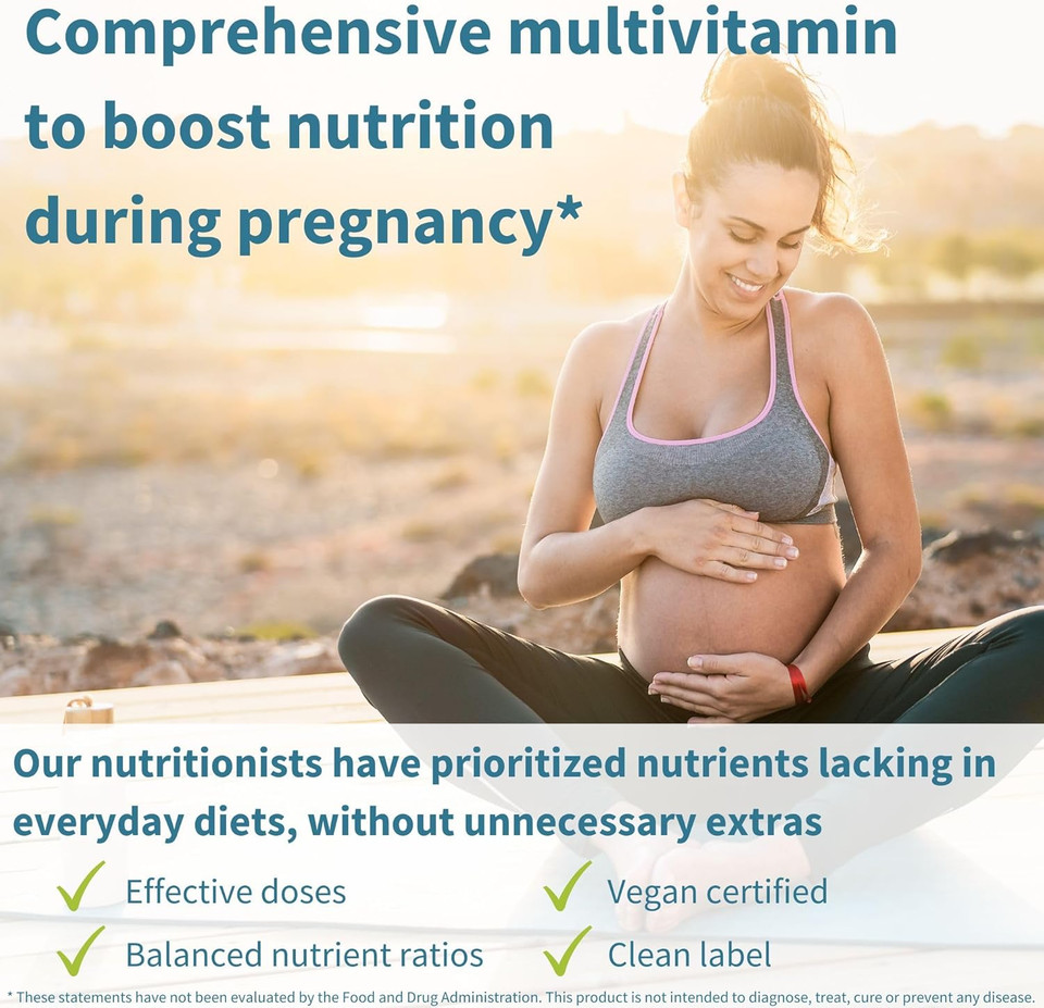 Igennus Methylated Prenatal Multivitamin For Women, Folate For Mthfr, High Absorption, Pure & Clean, Gentle Iron, Choline, Calcium & Magnesium, Vegan Pregnancy Vitamins, Halal, Non-Gmo, 60 Tablets X 6