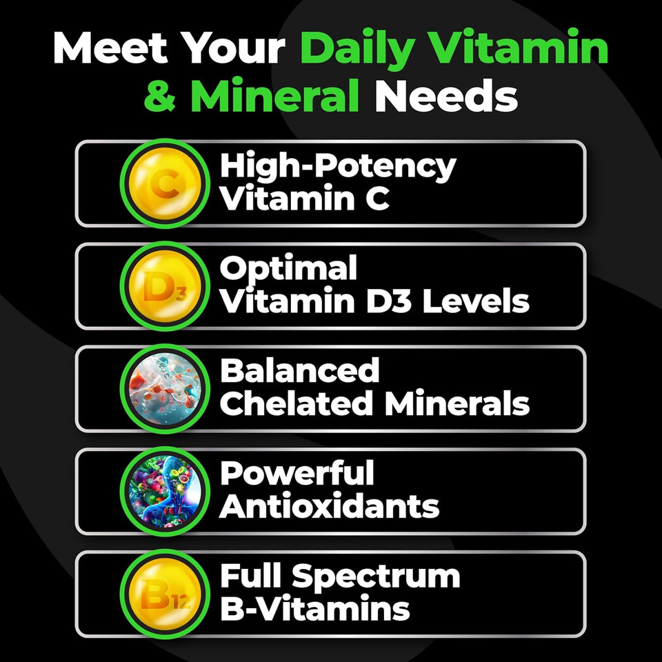 Species Nutrition V-Mineralyze All-Purpose Multivitamin, Vitamin C And D3, Chelated Minerals, Blueberry Extract With Anti-Oxidant Properties, 300 Capsules