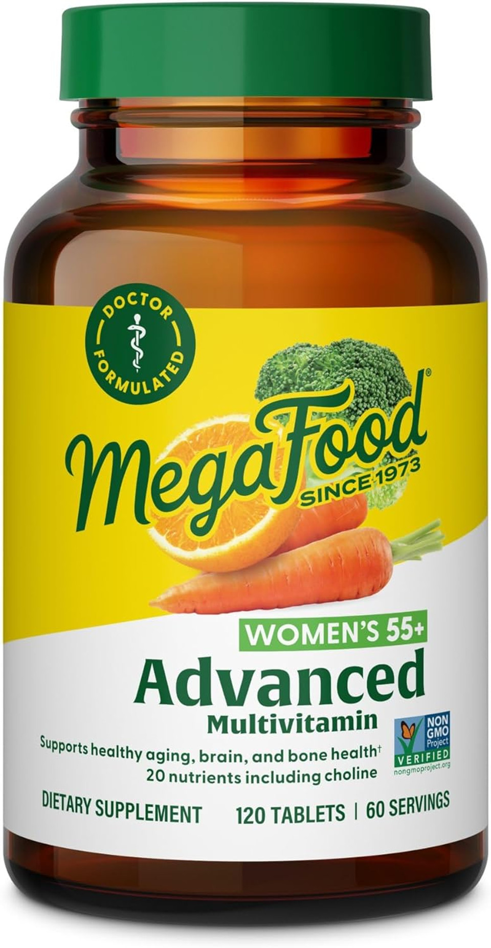 Megafood Women'S 55+ Advanced Multivitamin For Women - Doctor-Formulated With Choline, Vitamin D3, Vitamin B12, Biotin - Plus Real Food - Optimal Aging, Vegetarian - 120 Tabs (60 Servings) Megafood Women'S 55+ Advanced Multivitamin For Women - Doctor-Formulated With Choline, Vitamin D3, Vitamin B12, Biotin - Plus Real Food - Optimal Aging, Vegetarian - 120 Tabs (60 Servings)
