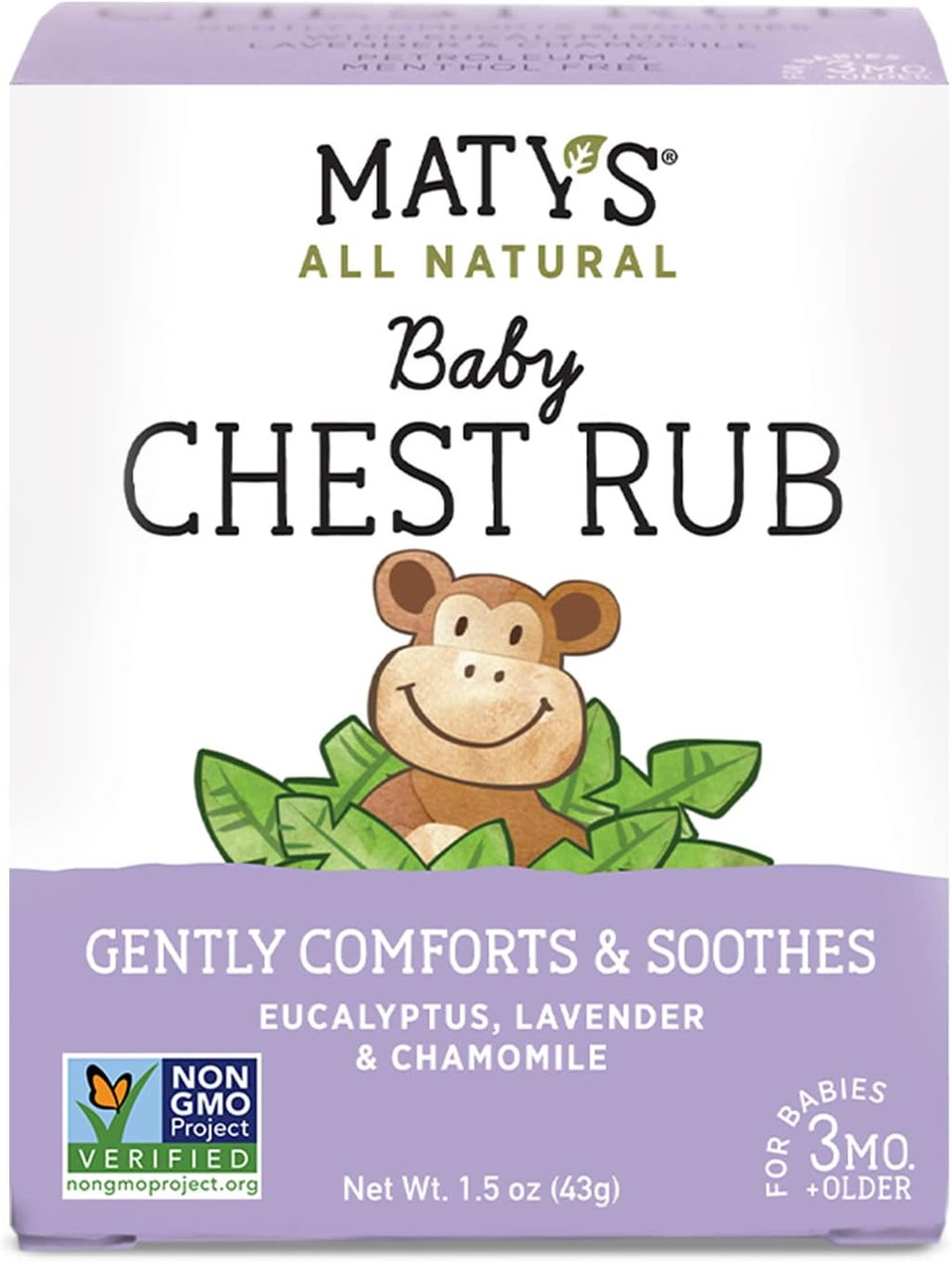 Maty'S Baby Chest Rub - Naturally Comfort, Soothe And Help Relieve Congestion In Babies 3 Months+, Petroleum Free - Made With Soothing Lavender And Chamomile - 1.5 Oz Maty'S Baby Chest Rub - Naturally Comfort, Soothe And Help Relieve Congestion In Babies 3 Months+, Petroleum Free - Made With Soothing Lavender And Chamomile - 1.5 Oz