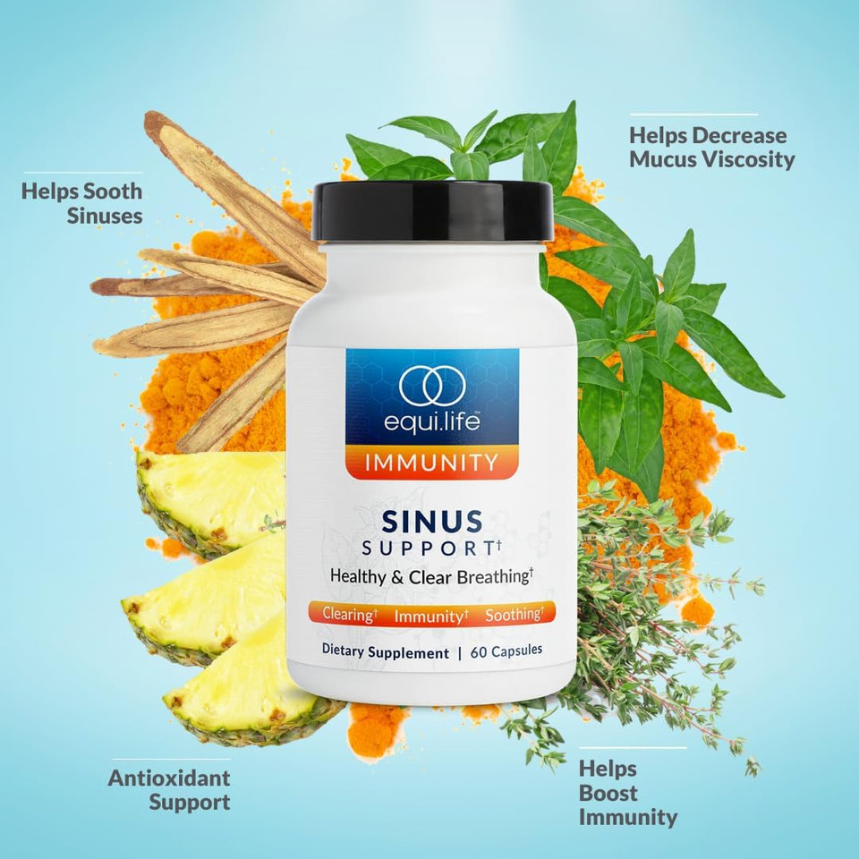 Equilife - Sinus Support, With Berberin & Licorice Root To Help Promote Nasal Congestion, Mucus Relief, And Sinus Relief, Rich With Antioxidants And Amino Acids, Gluten-Free (20 Servings)