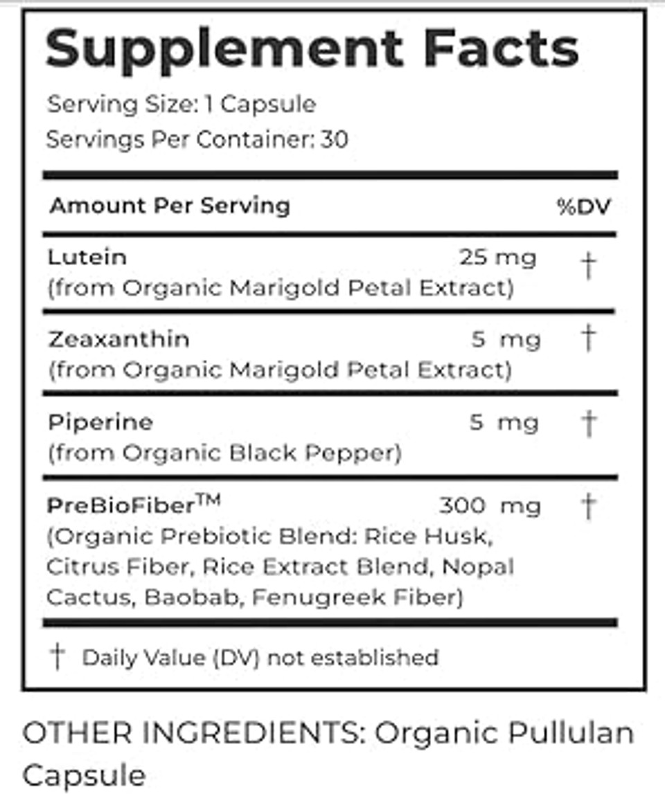 Lutein And Zeaxanthin Supplements - Best Eye Vitamins For Adults And Seniors - Organic, Vegan, Gluten-Free, Non-Gmo - 1-Month Supply - 30 Capsules - Premium Eye Health Supplement