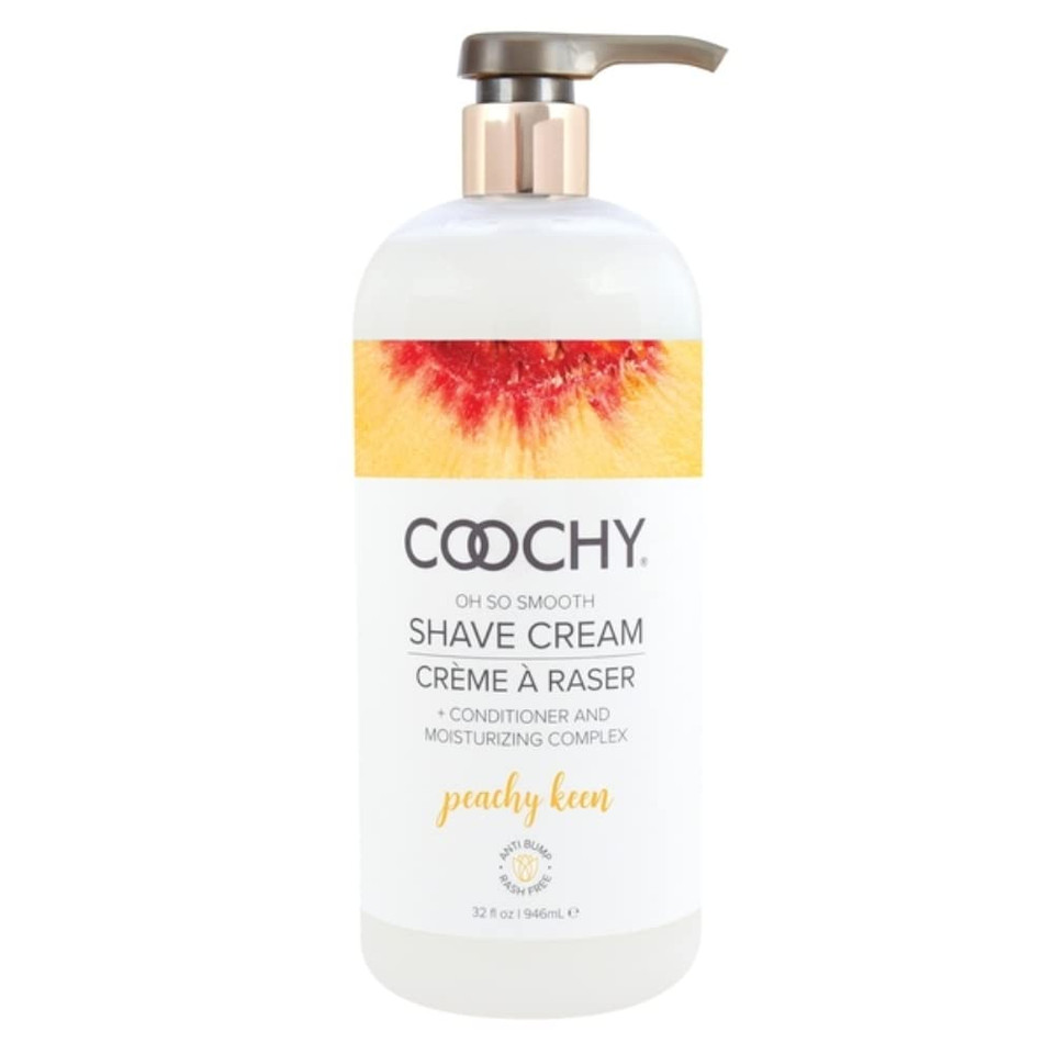 Coochy Shave Cream - Moisturizing Shave Lotion - Gentle Intimate Shaving Cream - For Bikini Area, Underarms, Legs & More - Rash-Free, Hydrating Formula - Peachy Keen, 3.4 Oz