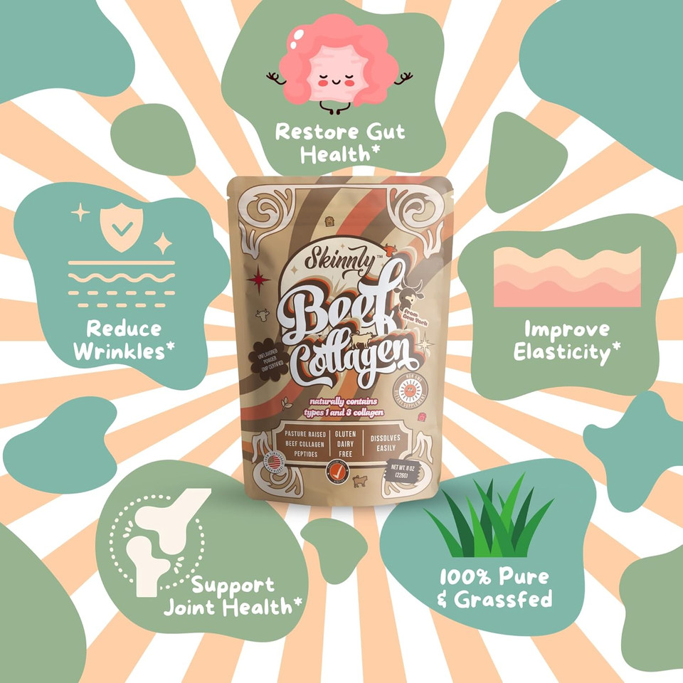 Collagen Peptides Powder, Promotes Hair, Nail, Skin, Bone And Joint Health, Zero Sugar, Unflavored 8 Oz