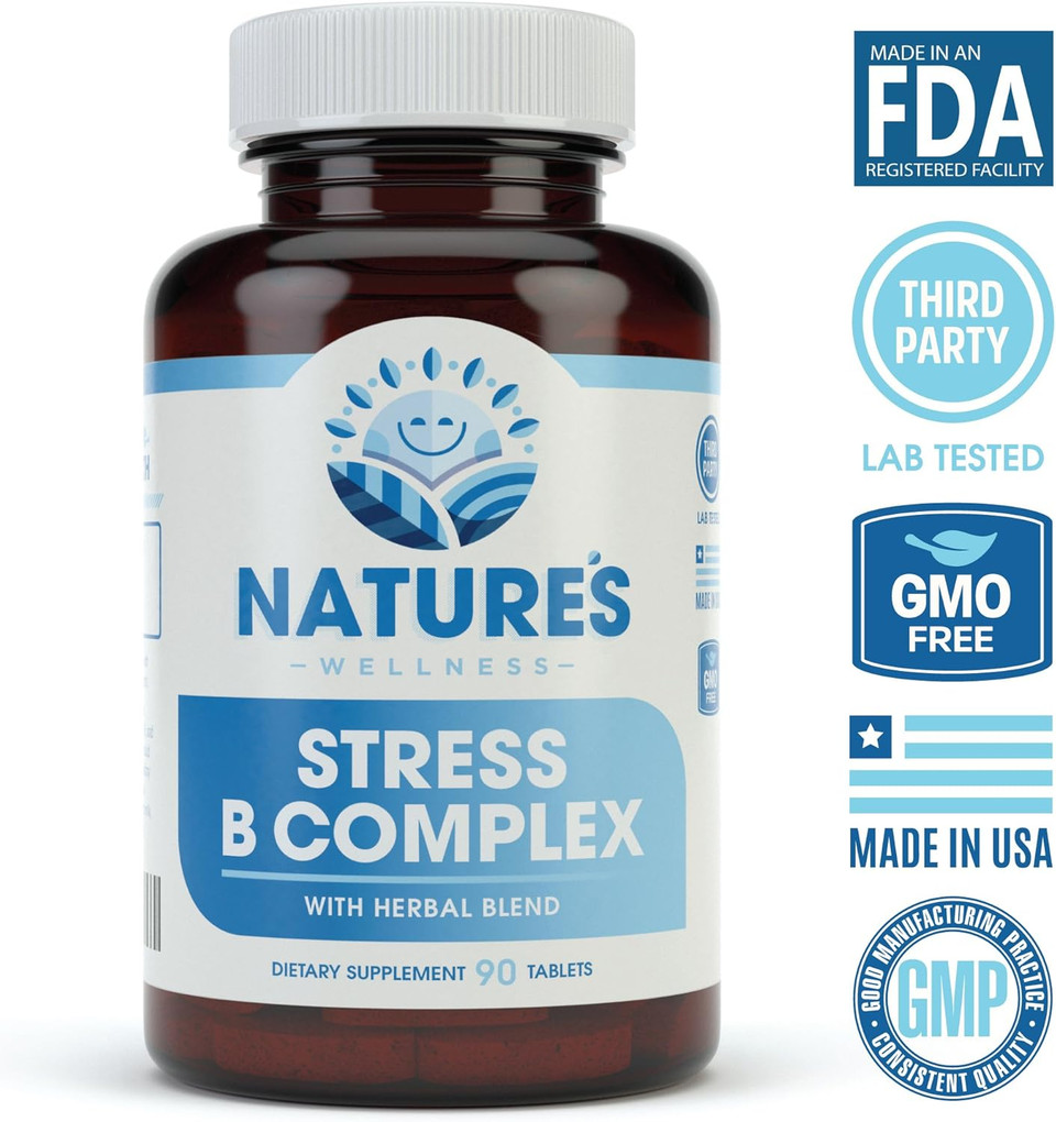 Vitamin B Complex Stress Relief | All Natural Mood Enhancer And Stress Support Supplement | Stress B Complex With Herbal Extract Blend Plus Vitamin C, Paba, And Choline Vitamin B Complex Stress Relief | All Natural Mood Enhancer And Stress Support Supplement | Stress B Complex With Herbal Extract Blend Plus Vitamin C, Paba, And Choline