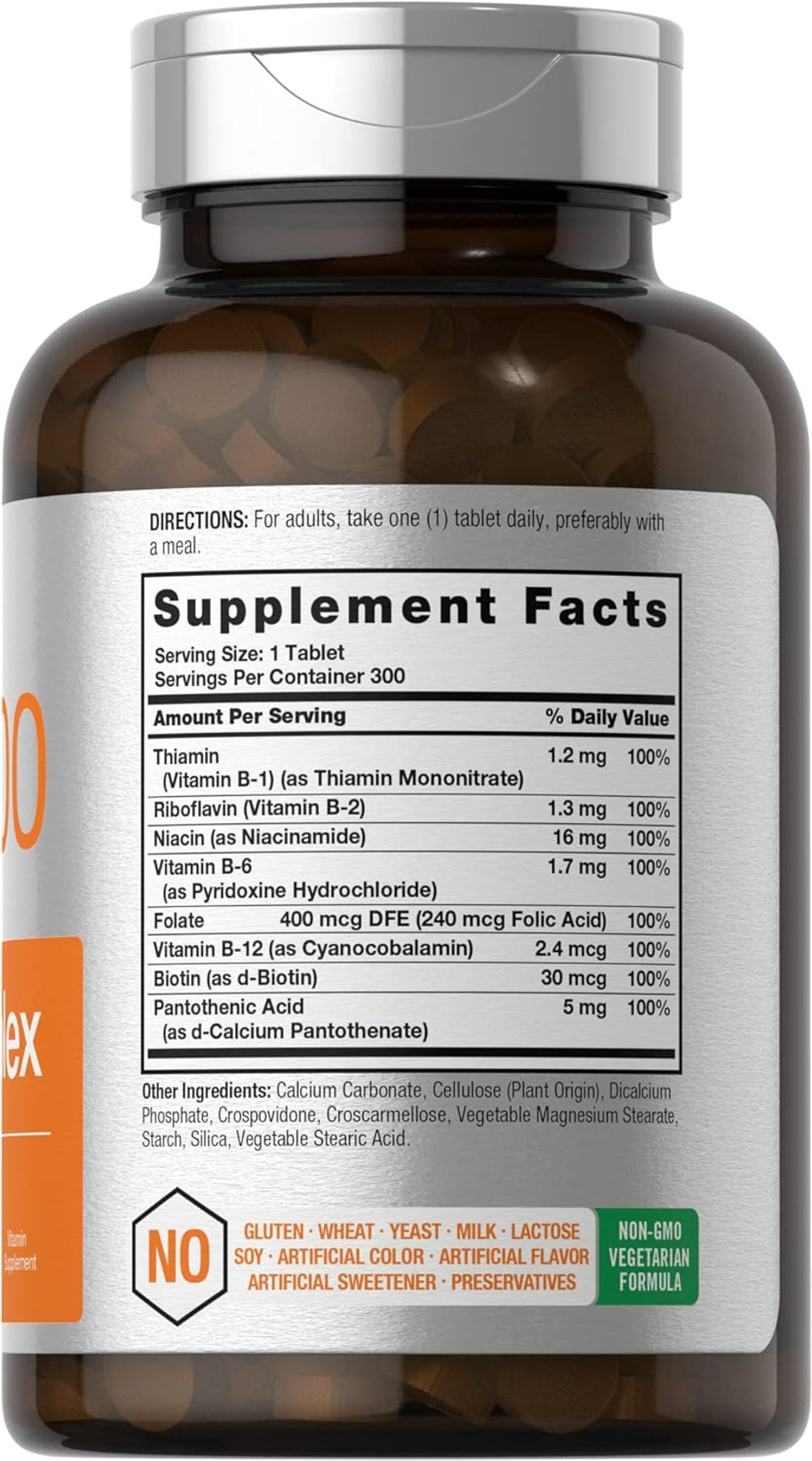 Horbäach Vitamin B-100 Complex | 100% Of Daily Value | 300 Tablets | Vegetarian, Non-Gmo, And Gluten Free Supplement Horbäach Vitamin B-100 Complex | 100% Of Daily Value | 300 Tablets | Vegetarian, Non-Gmo, And Gluten Free Supplement