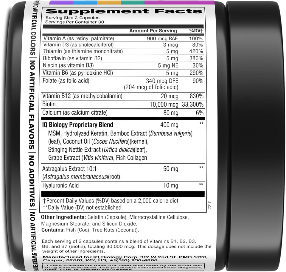 Biotin 10,000 Mcg Supplement For Hair Growth With Collagen & Keratin For Hair Loss & Thinning Hair - Hair Skin And Nails Vitamins For Women & Men - Healthy Regrowth, Skin Glow & Nail Repair - 60 Caps Biotin 10,000 Mcg Supplement For Hair Growth With Collagen & Keratin For Hair Loss & Thinning Hair - Hair Skin And Nails Vitamins For Women & Men - Healthy Regrowth, Skin Glow & Nail Repair - 60 Caps