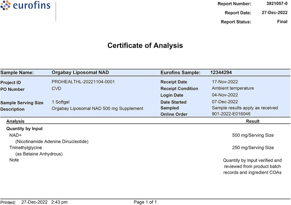 Liposomal Nad+ Supplement 500 Mg, High Absorption, Boost Nad+ With Tmg 250 Mg, Actual Nad Plus More Efficient Than Nicotinamide Riboside, Support Cellular Energy, Healthy Aging | 120 Softgels