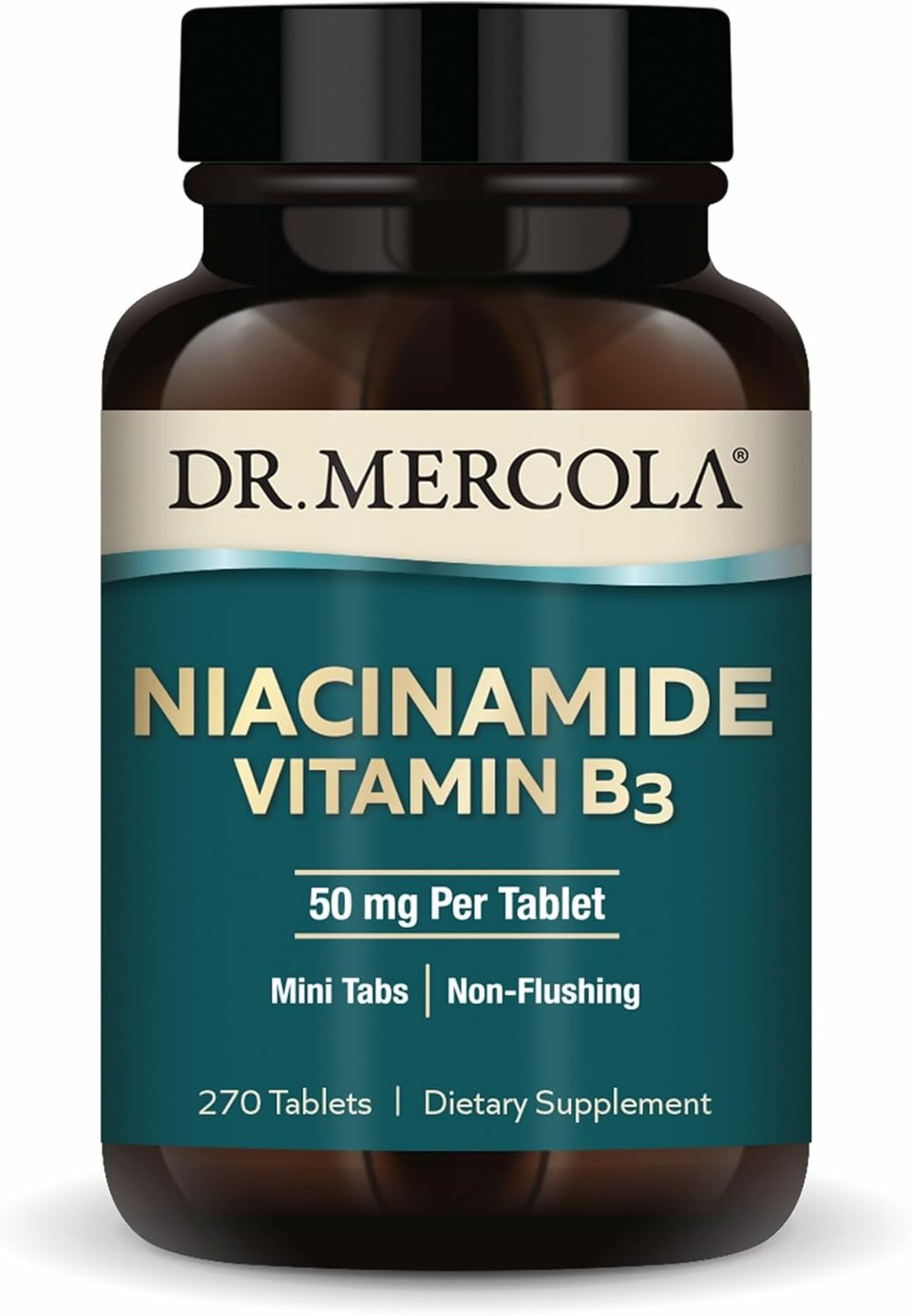 Dr. Mercola Niacinamide Vitamin B3-50 Mg Per Tablet - Supports Metabolic Health - Non-Flushing - Mini Tabs - Non-Gmo, Gluten-Free & Soy-Free - 270 Servings (90 Tablets)