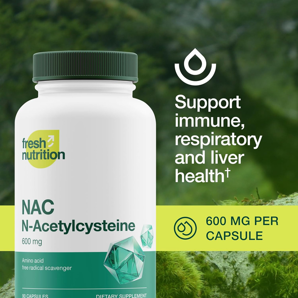 Nac Supplement - N Acetyl Cysteine - High Dosage 600Mg - Amino Acids - Vegan Friendly - Pure Nac Powder - 90 Capsules